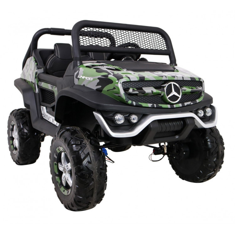 Elektrické autíčko Mercedes Unimog - lakované - moro